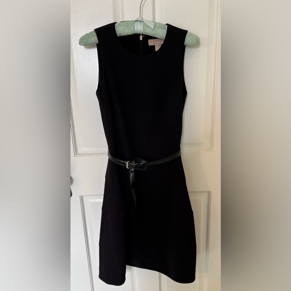 MICHAEL Michael Kors timeless black sleeveless drop-waist dress. Size 4